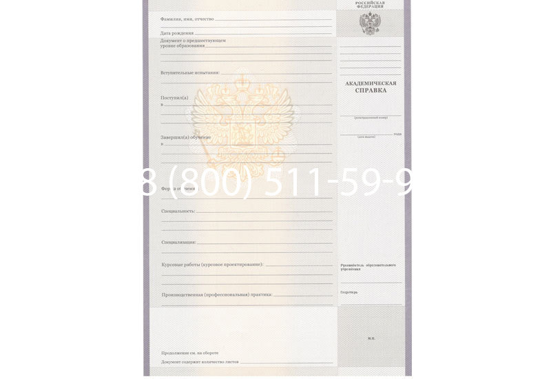 Купить Академическая справка образца 2010-2011 год для колледжа в Норильске Купить Академическая справка образца 2010-2011 год для колледжа в Норильске